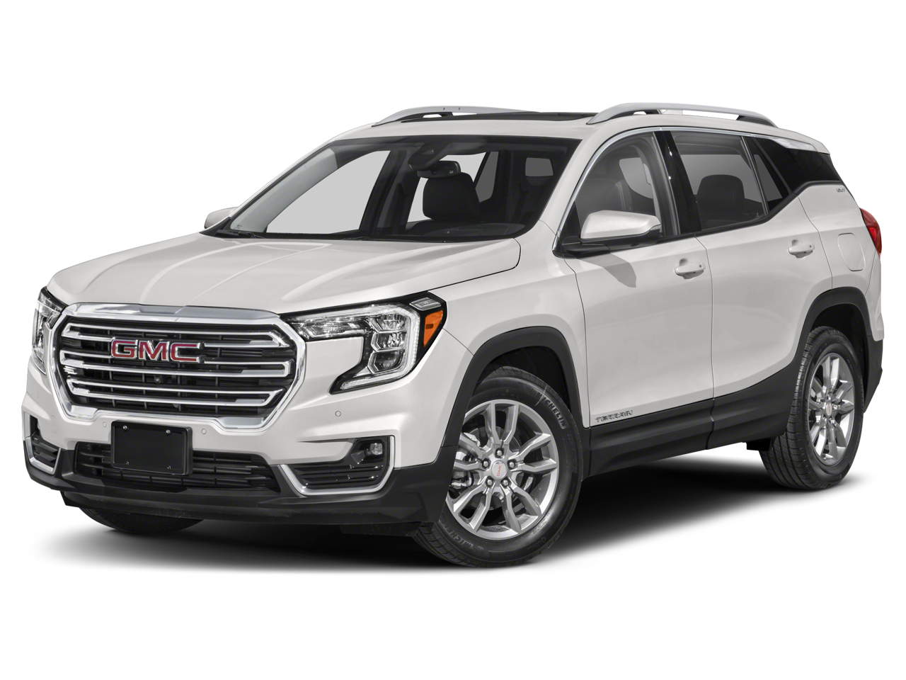 2022 GMC Terrain AT4 in Quicksilver Metallic — front three-quarter view