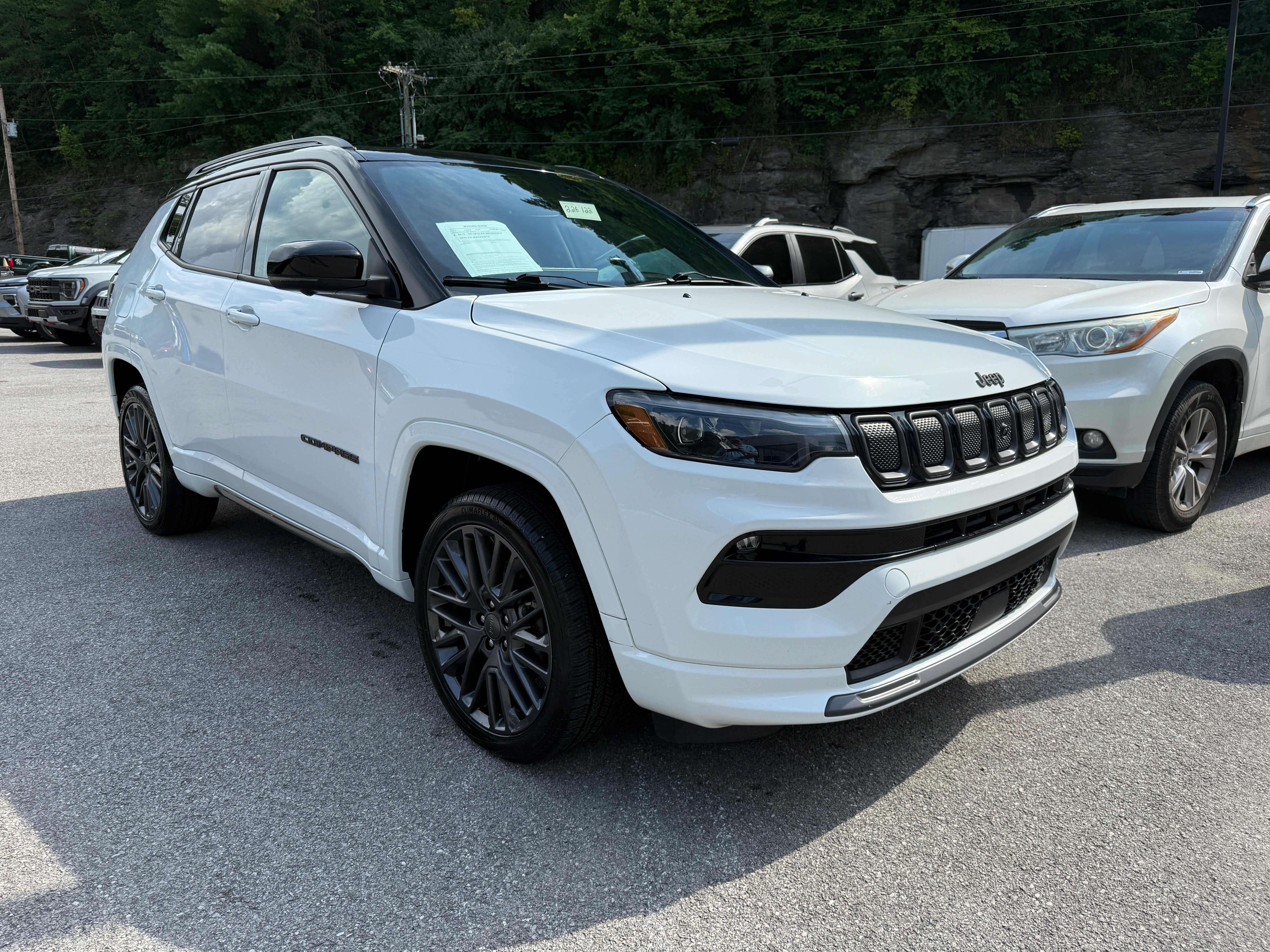 2022 Jeep Compass High Altitude in White — front three-quarter view