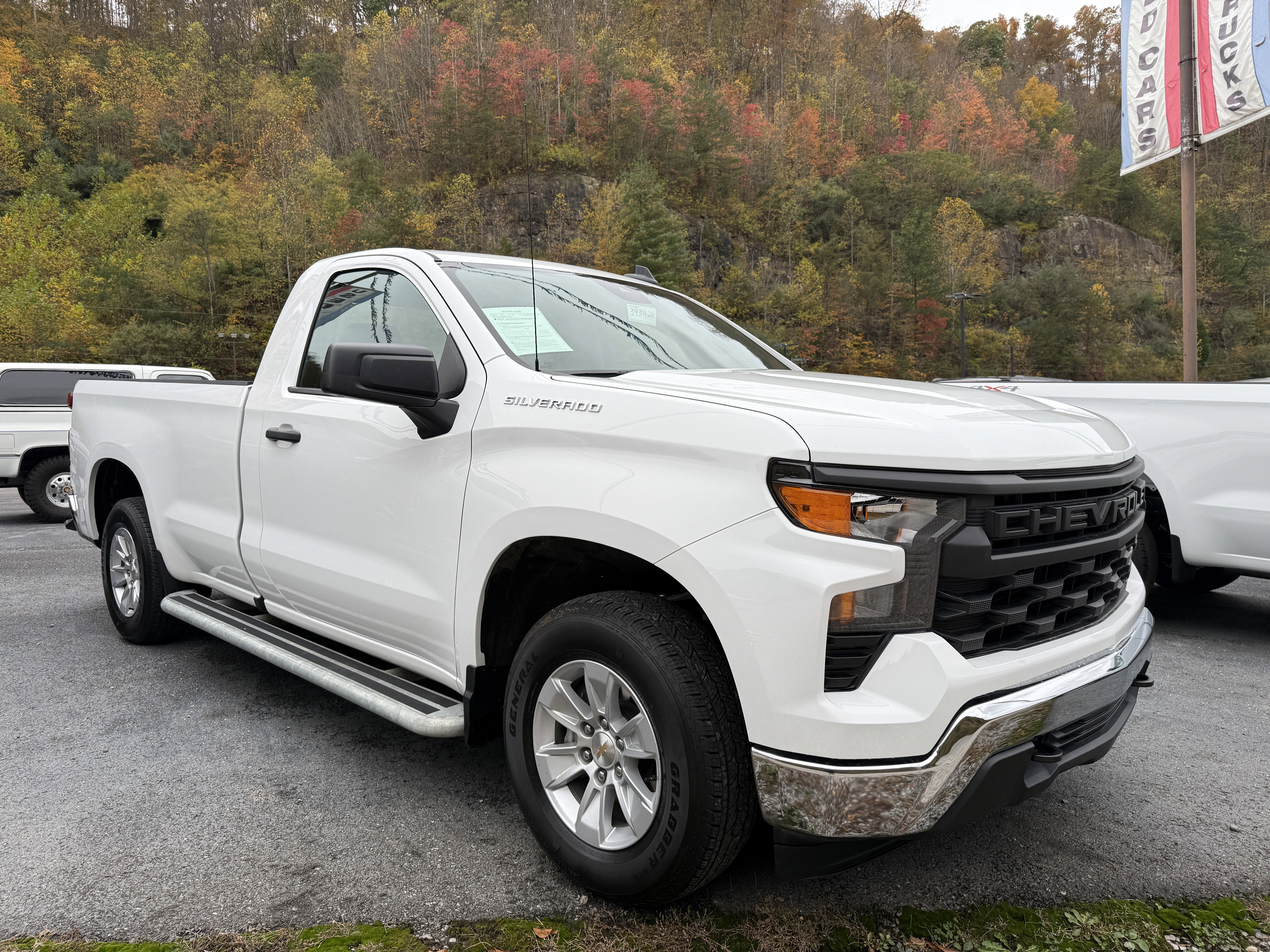2024 Chevrolet Silverado 1500 WT in Summit White — front three-quarter view