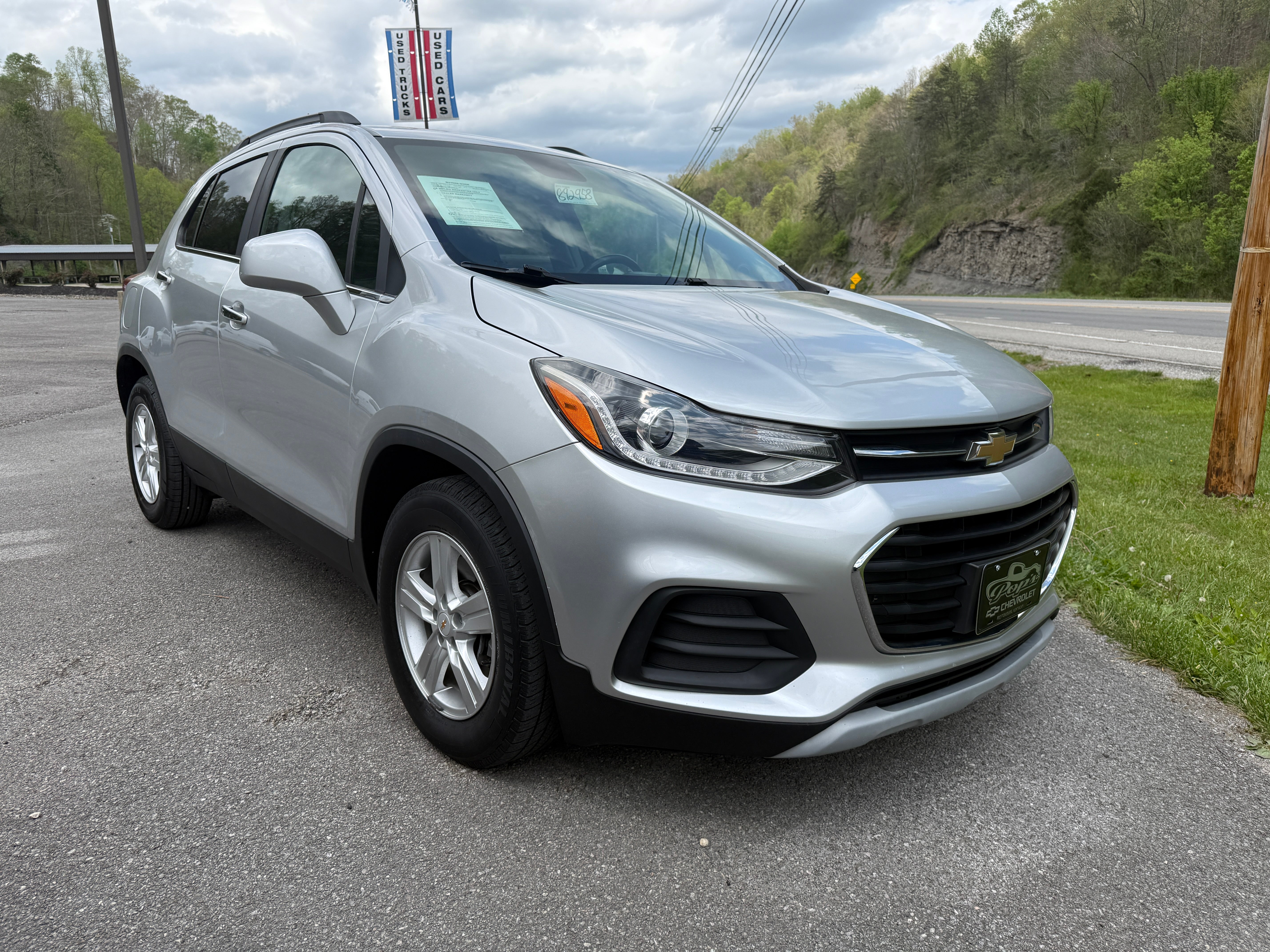 2019 Chevrolet Trax LT in Silver Ice Metallic — front three-quarter view